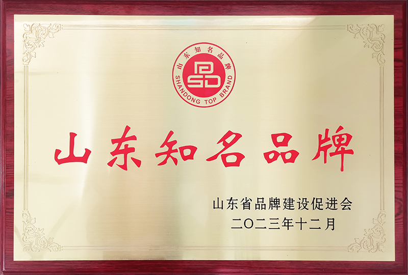 2023年12月荣获“山东知名品牌”