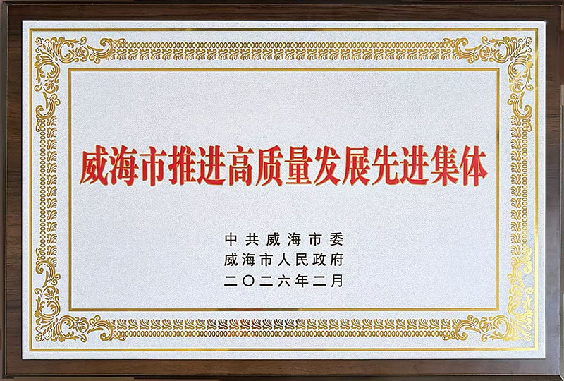 2026年2月荣获“威海市推进高质量发展
